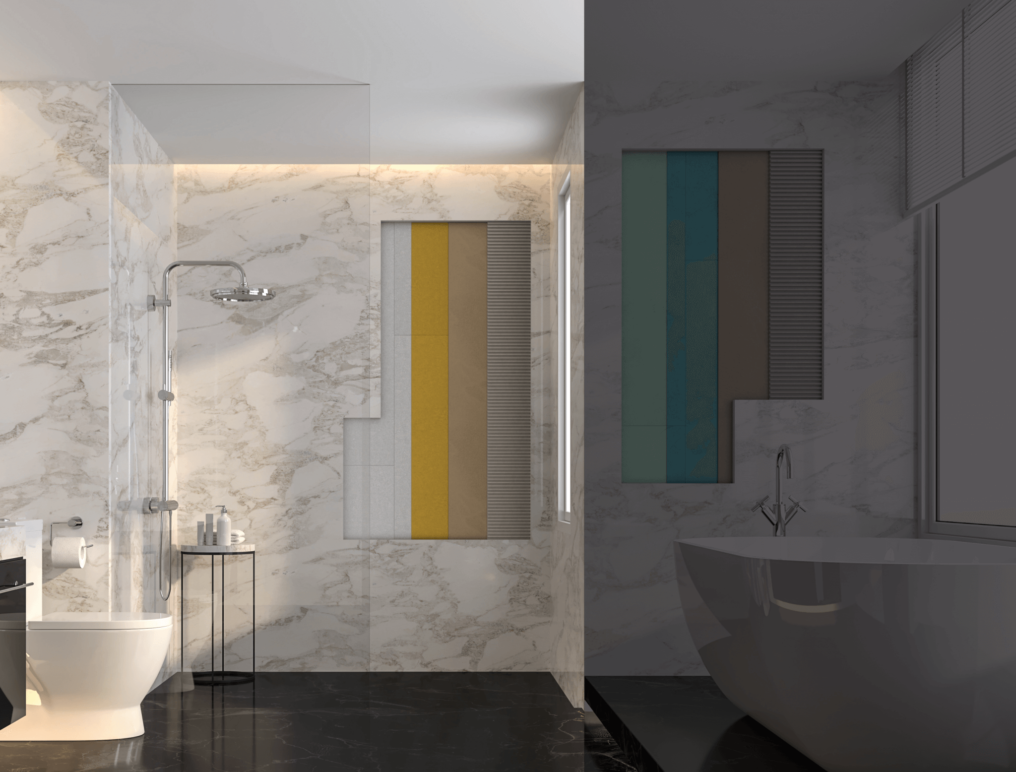 Foto van verlijmen van groot formaat tegels op cementpanelen